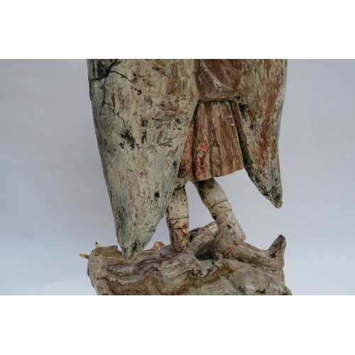 7248 - Possibly 18th Century crude carved wood sculpture of 