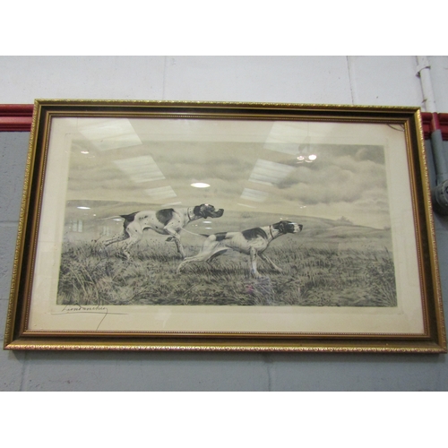 1056 - Four signed prints of dogs, various sizes, gilt framed and glazed