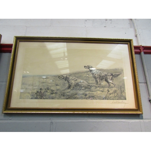 1056 - Four signed prints of dogs, various sizes, gilt framed and glazed