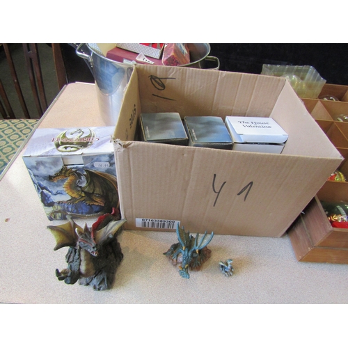 1163 - A box of dragon figures, many boxed