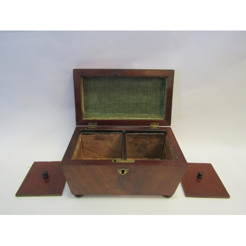 1215 - A Victorian mahogany twin compartment tea caddy   (R) £10