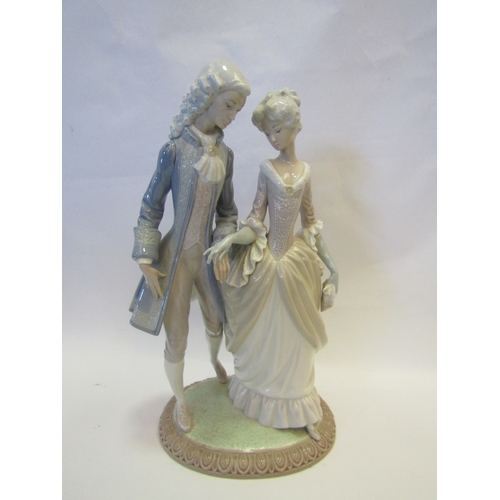 1237 - A large Lladro figural group of gent and lady, 39cm tall