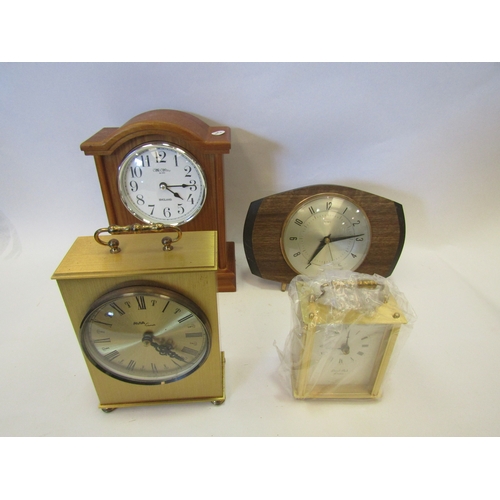 1305 - A boxed Lionel Peck carriage clock, Avia carriage clock, Widdop mantle clock and Metamec clock   (C)