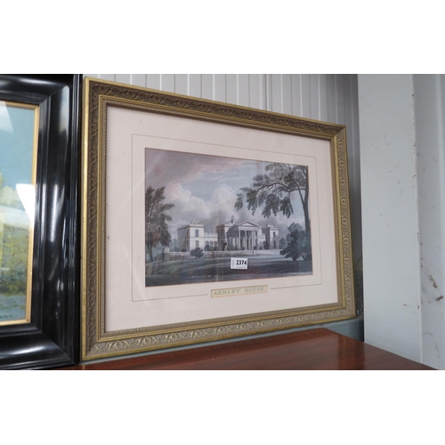 2374 - Four gilt framed country house prints