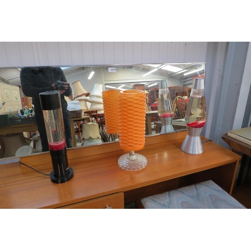 2355 - Two Mathmos lava lamps and a 1960's table lamp