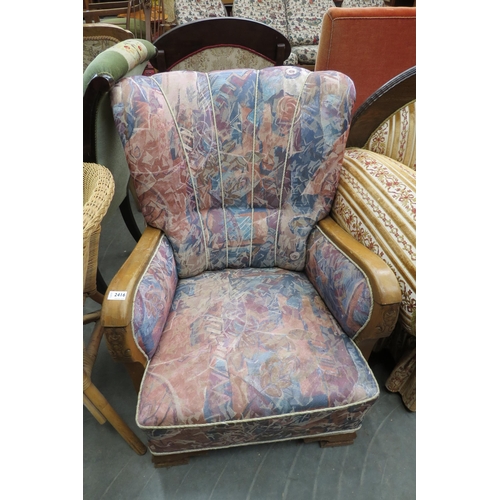 2416 - An Art Deco shell back armchair     (E) £10-15