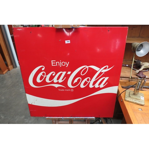 2061 - A vintage enamel Coca-Cola enamel panel from a drinks vending machine