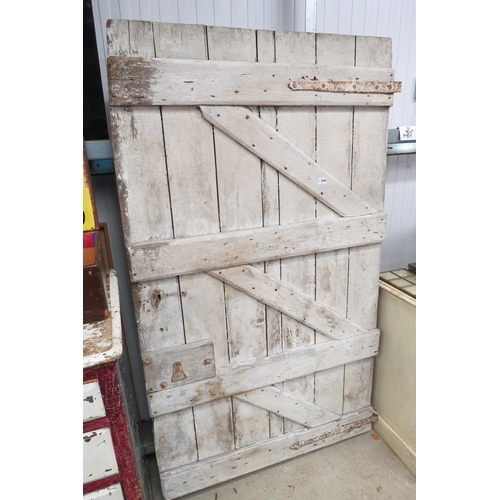 2098 - A 17th Century oak forge door 102 x 178cm