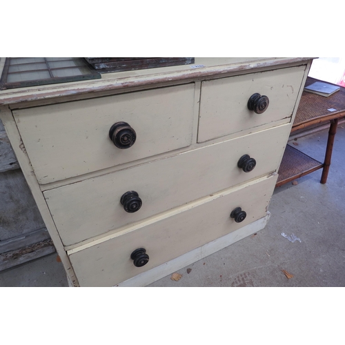 2103 - A Victorian painted pine two over two chest of drawers  (R)  £60