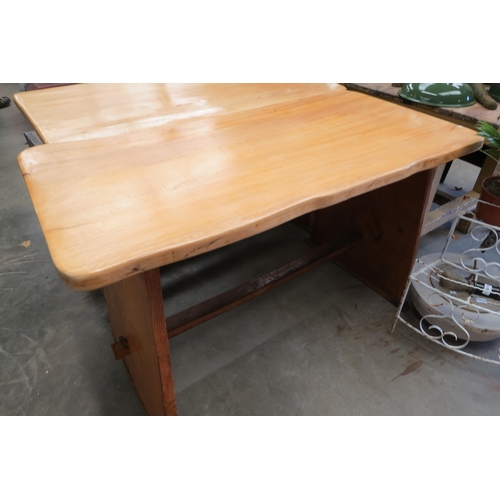 2110 - A solid ash single plank top table