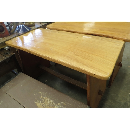 2111 - A solid ash single plank top table