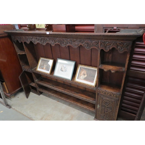 2113 - A Victorian carved oak dresser top   (R)  £50