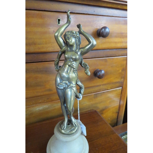 2133 - A 1930's brass figure of a dancing lady with scarf, T.O on plinth   (R)  £40