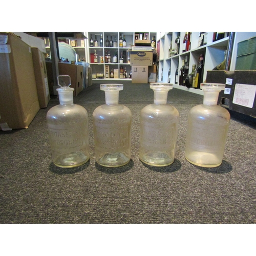 1499 - Twelve apothecary bottles etched with individual names of various chemicals