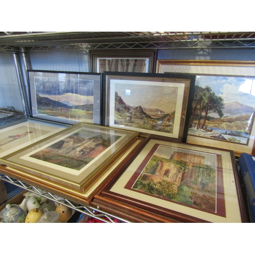 1510 - Ten framed watercolours from an 1850's portfolio, including Scottish and Spanish scenes, artist unkn... 