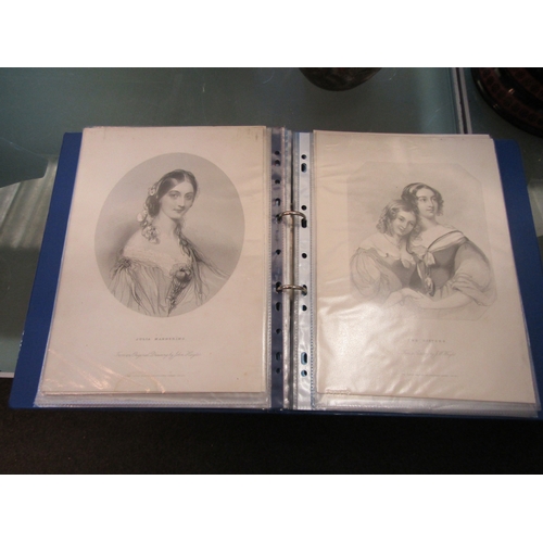 1512 - Two loose leaf clip folders containing 83 engravings in protective sleeves after 19th Century artist... 