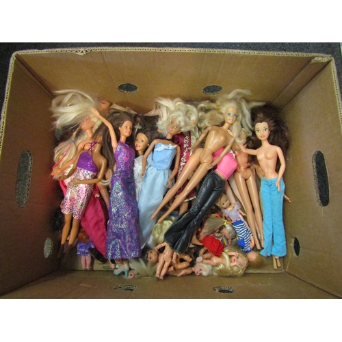 1515 - A box of Barbie dolls and others to include Shelly and Ken together with two boxes of accessories