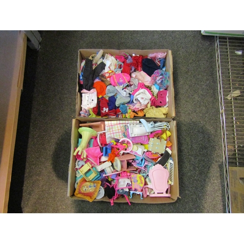 1515 - A box of Barbie dolls and others to include Shelly and Ken together with two boxes of accessories