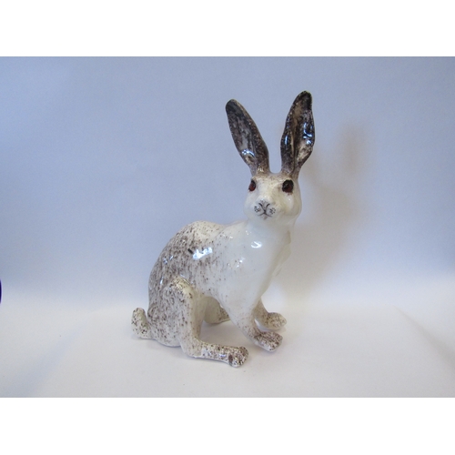 1535 - A Winstanley figure of a white Hare, restored foot, 39cm tall