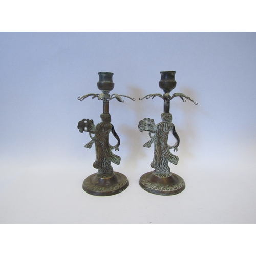 1539 - A pair of Blackamoor style Victorian candlesticks, 23cm tall