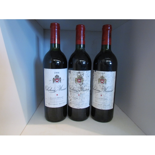 8145 - 1995 Chateau Musar Gaston Hochar x 2, 1998 x 1 (3)  (R)  £100