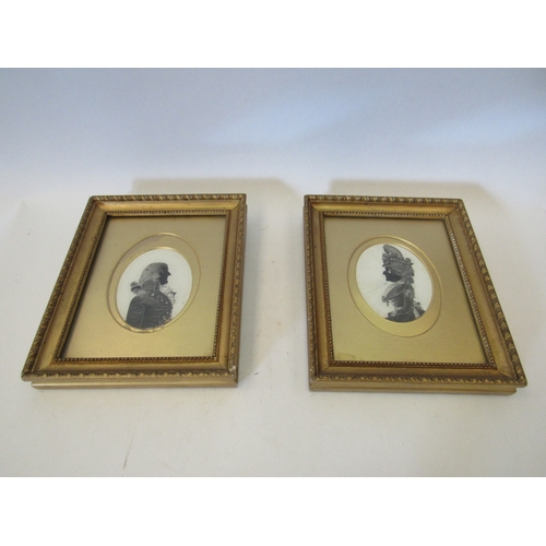 1469 - A pair of late 18th/early 19th Century watercolour silhouette profiles of a lady and gentleman.  Ima... 