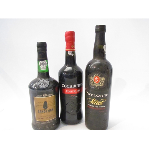 8067 - Sandeman Ruby Porto, Cockburn's Fine Ruby Port, Taylor's Reserve Select Port (3)