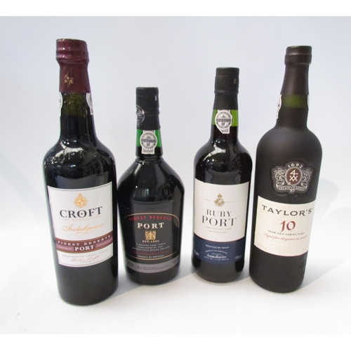 8077 - Croft Indulgence Port, Tesco Ruby Port, Marks and Spencers Finest Reserve Port, Taylor's 10 year old... 