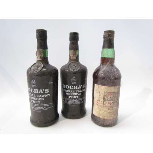 8089 - Rocha's Special Tawny Reserve Port x 2, Old Friends Rich Old Vintage Character Port (3)