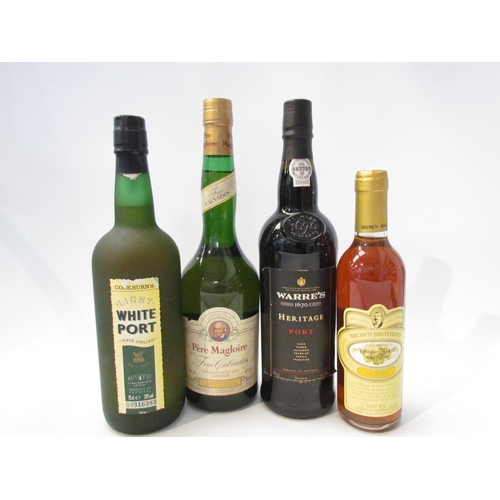 8093 - 4 bottles of various, Warre's Heritage Port, Cockburn's light White Port, Pere Magloire Fine Calvado... 