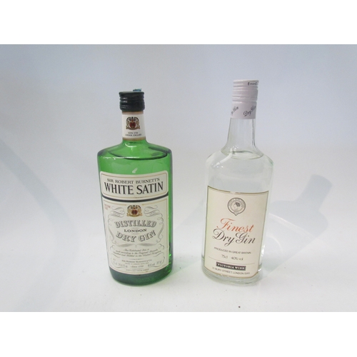 8096 - Sir Robert Burnett's White Satin London Dry Gin 1980's bottling, 75cl and Finest Dry gin 75cl (2)  (... 