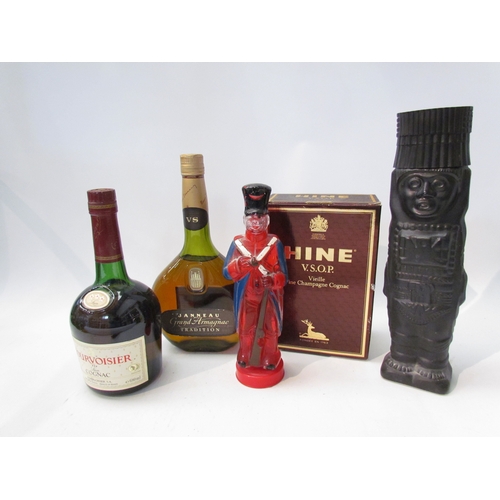 8098 - Janneau Grand Armagnac V.S Tradition, V.S.O.P Hine Cognac boxed, Couvoisier 3 star Cognac, and two f... 