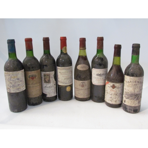 8131 - 8 bottles of various wines, 1973 Chateau Monlot Capet Emilion Grand Cru, 2004 Chateau Musset Chevali... 