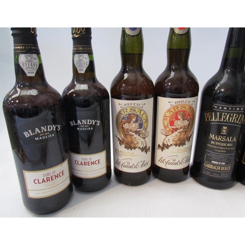 8138 - 8 bottles of various wines including Blandy's Madeira Duke of Clarence x 2, Blandy's Madeira 5 years... 