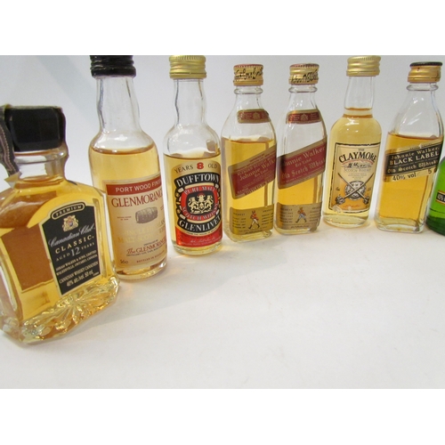 8045 - 14 Whisky miniatures 5cl including Johnnie Walker Red Label, Black Label, Canadian Club Classic 12 y... 