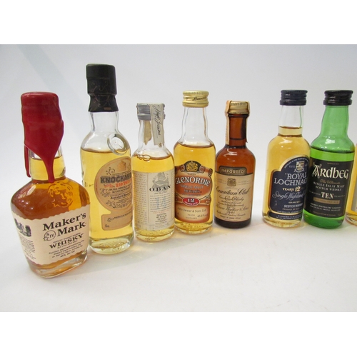 8049 - 13 Whisky miniatures 5cl, including Longmorn 15 year old, 1976 Knockando, Oban 14 year old, Royal Lo... 