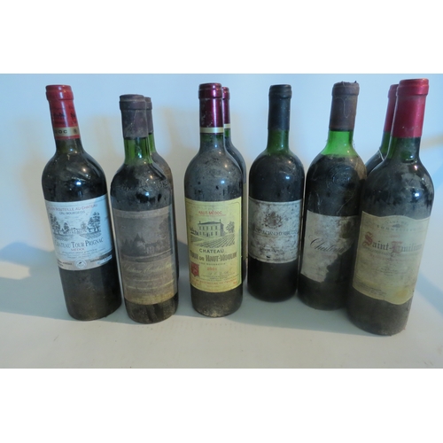 8146 - 9 bottles of various wine, 1974 Chateau Giscours, Margaux, half label missing, 2005 Saint-Emilion Cl... 