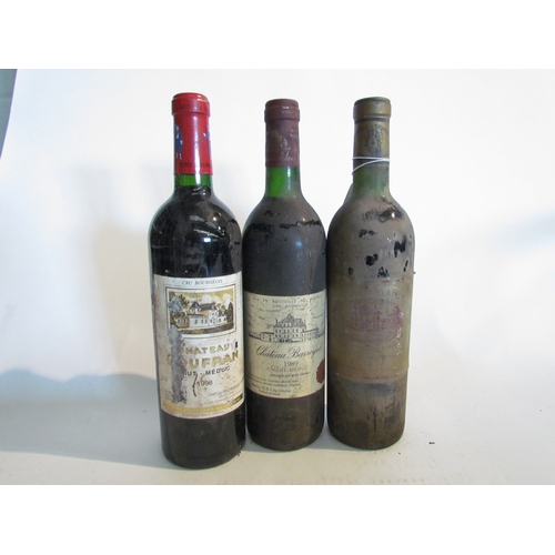 8167 - 1972 Chateau Batailley Grand Cru Classe, 1989 Chateau Barreyres, 1998 Chateau Coufran Haut-Medoc (3)