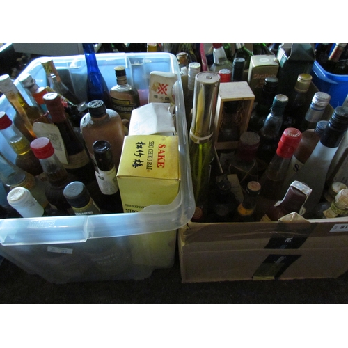 8179 - Two boxes of various spirits, mixers and Sake etc