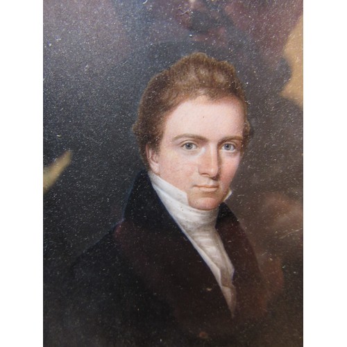 6020 - A 19th Century watercolour on ivory panel of a young gentleman. Unsigned. Set in period frame. Image... 