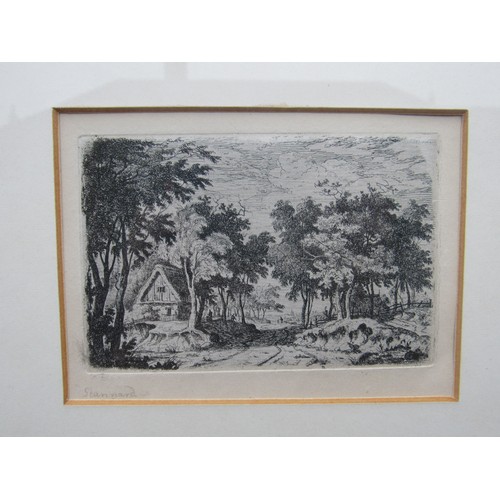 6053 - A group of three etchings framed as one after Joseph Stannard (1797-1830). 'Stannard' written in pen... 