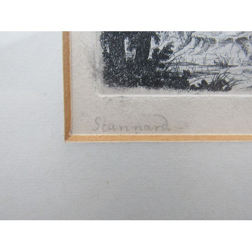 6053 - A group of three etchings framed as one after Joseph Stannard (1797-1830). 'Stannard' written in pen... 