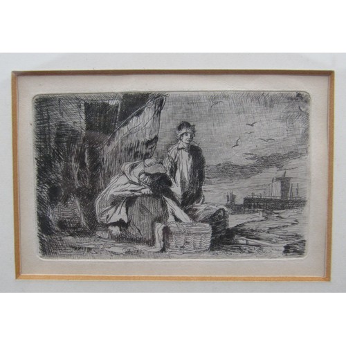 6053 - A group of three etchings framed as one after Joseph Stannard (1797-1830). 'Stannard' written in pen... 