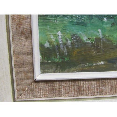 6069 - GEOFFREY CHATTEN (b.1938) A framed oil on board, 'Broads marsh landscape with house'. Unsigned. Imag... 