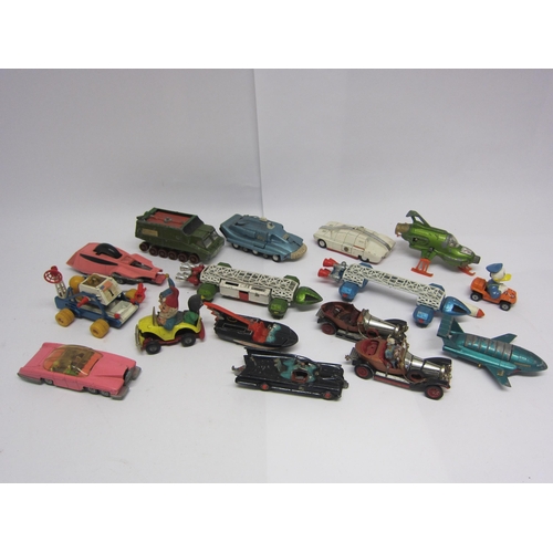 9229 - A collection of playworn TV and film related and novelty diecast vehicles including Dinky Toys 105 C... 