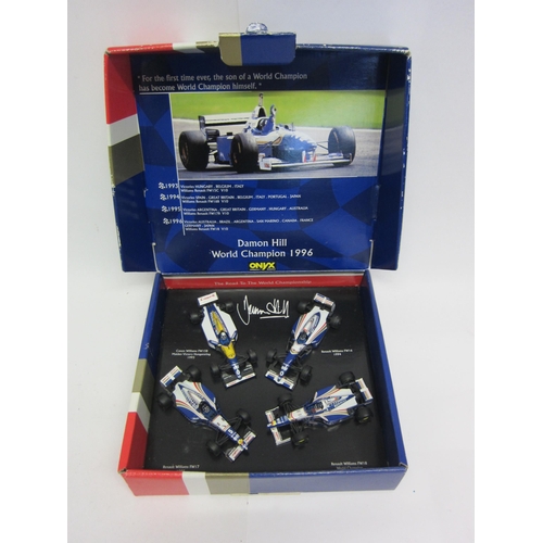 9218A - A boxed Onyx Formula 1 Damon Hill World Champion 1996 limited edition commemorative set of four 1:43... 