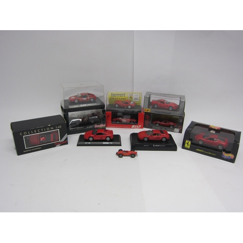 9218 - A collection of cased and part cased diecast model Ferrari cars, mostly 1:43 scale, to include Detai... 