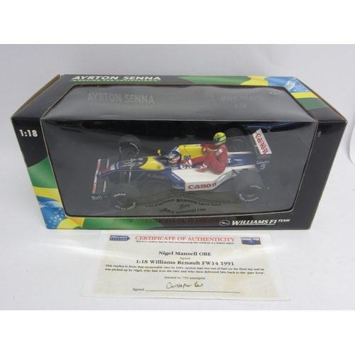 9227 - A boxed Paul's Model Art Minichamps Ayrton Senna Racing Car Collection Ayrton Senna & Nigel Mansell ... 