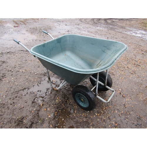 3281 - A twin wheeled plastic buck wheelbarrow