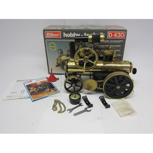 9552 - A boxed Wilesco D430 Lokomobile live steam traction engine in black and brass finish